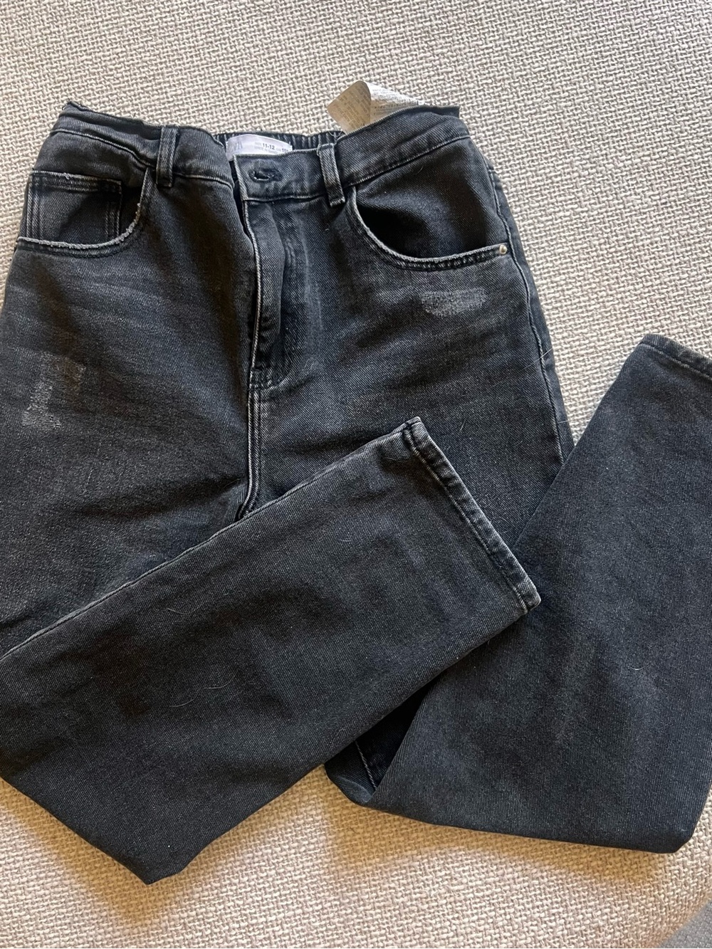 Zara Kids Black Distressed Jeans Size 11-12